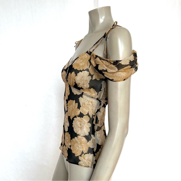 VINTAGE Floral Chiffon Top - Picture 3 of 10